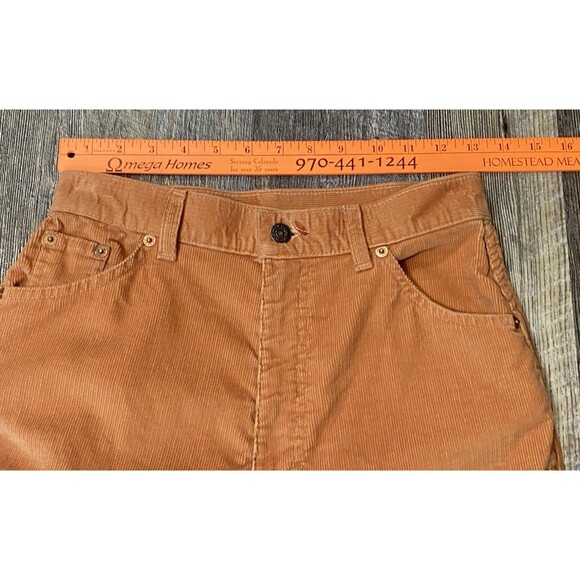 Vtg Levi’s 519 Corduroy Slim Straight Pants Peach High Rise W26 L32 USA Made - Picture 12 of 15